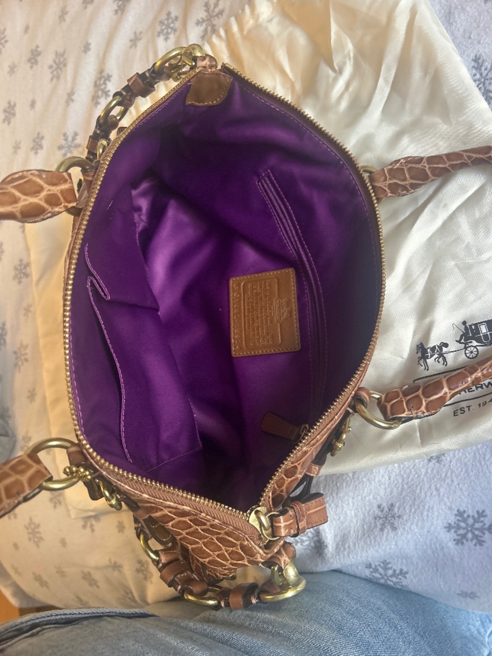Coach- Tan animal print Handbag - Picture 4 of 4